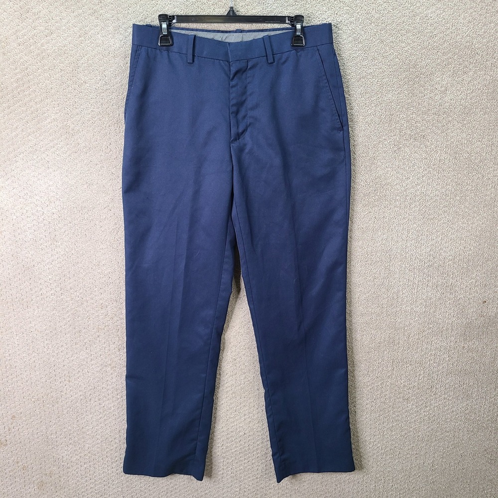 Jack Nicklaus Pants Mens 32x32 Blue Chino Flat Front Polyester Casual Golf Dress